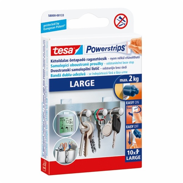 SAMOLEPILNI IZDELEK TESA POWERSTRIPS VELIKI, 10 KOS