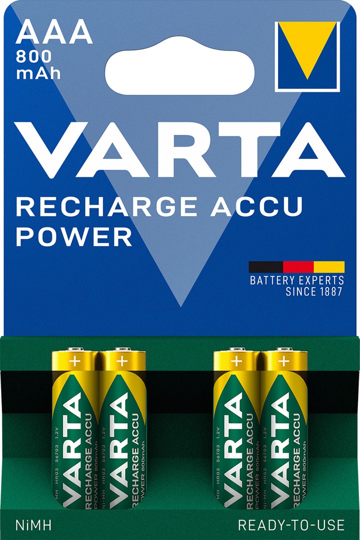 POLNILNI BATER.VLOŽEK VARTA ACCU AAA 800 MAH R2U BL/4