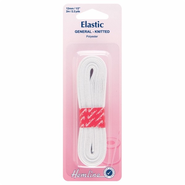 DODATKI ZA ŠIVANJE HEMLINE ELASTIKA 12MM X 2M BELA