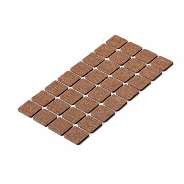 DRSNIK HETTICH DIY,SAMOLEPLJIV 25X25X2 MM, RJAV SINTETIČNI FILC, V ZAVOJU JE 32 KOS