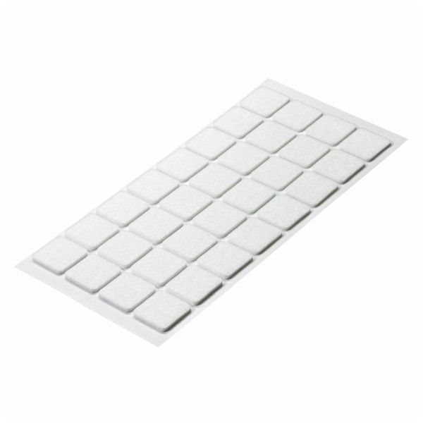 DRSNIK HETTICH DIY,SAMOLEPLJIV 25X25X2 MM, BEL SINTETIČNI FILC, V ZAVOJU JE 32 KOS