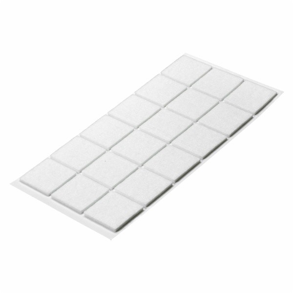 DRSNIK HETTICH DIY,SAMOLEPLJIV 35X35X2 MM, BEL SINTETIČNI FILC, V ZAVOJU JE 18 KOS