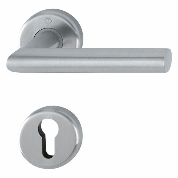 INOX KLJUKA ZA VRATA HOPPE UTRECHT Z ROZETO CILIND. F69