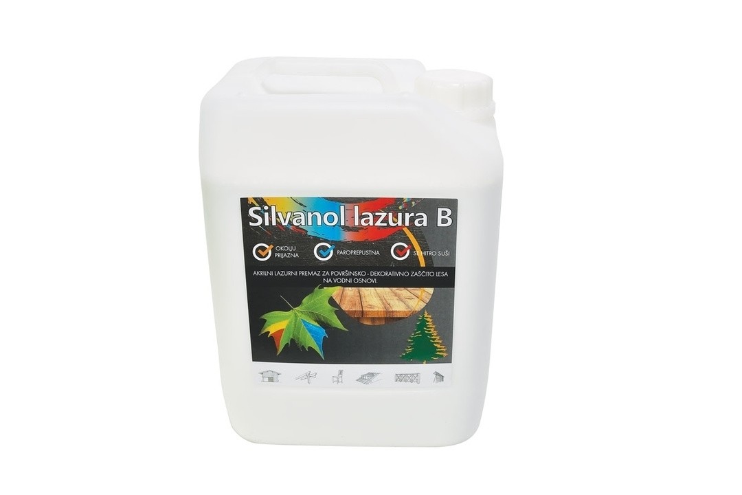 TANKOSLOJNI PREMAZ SILVANOL LAZURA B ŠT. 5 10 KG EBENOVINA ' ČRNA