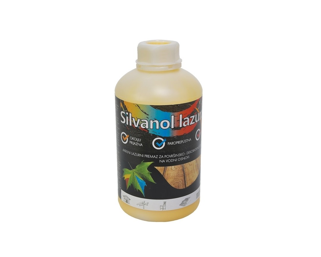 TANKOSLOJNI PREMAZ SILVANOL LAZURA B ŠT. 8 0.8 KG BELA