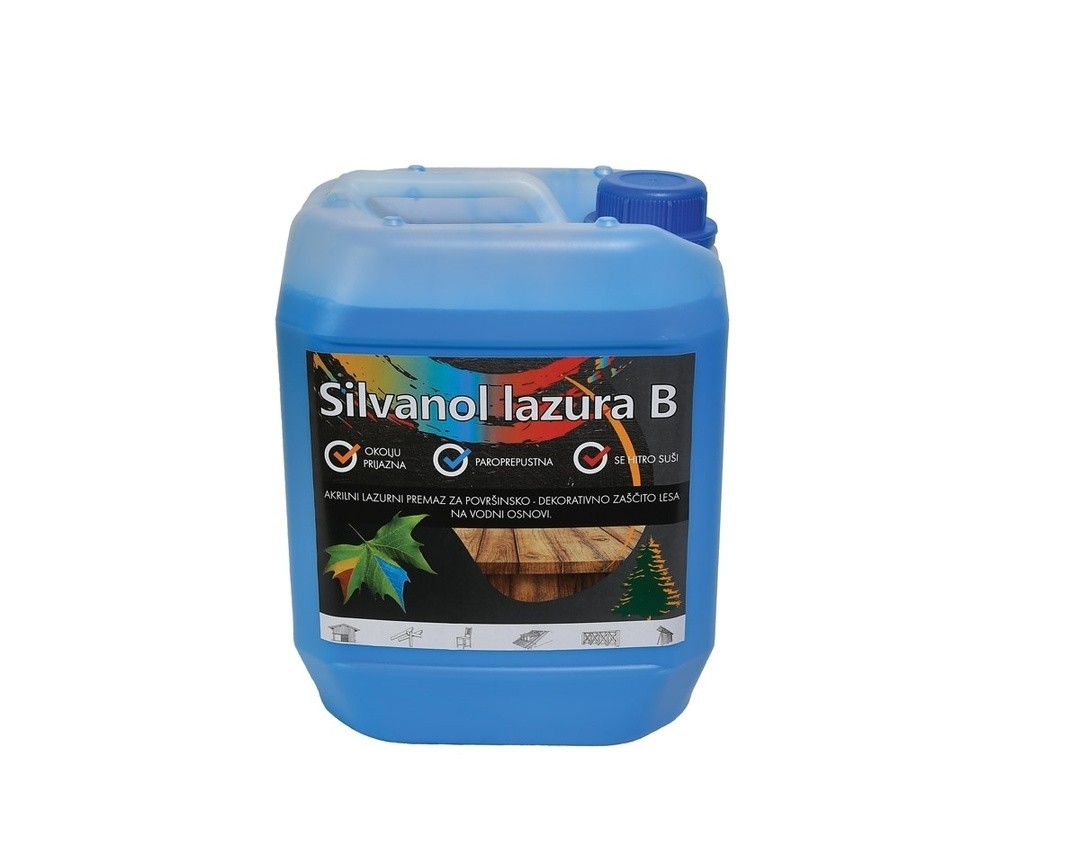 TANKOSLOJNI PREMAZ SILVANOL LAZURA B ŠT. 9 5 KG MACESEN-ČEŠNJA