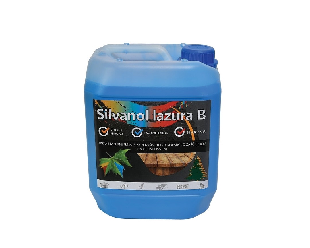 TANKOSLOJNI PREMAZ SILVANOL LAZURA B ŠT. 15 5 KG RUMENA