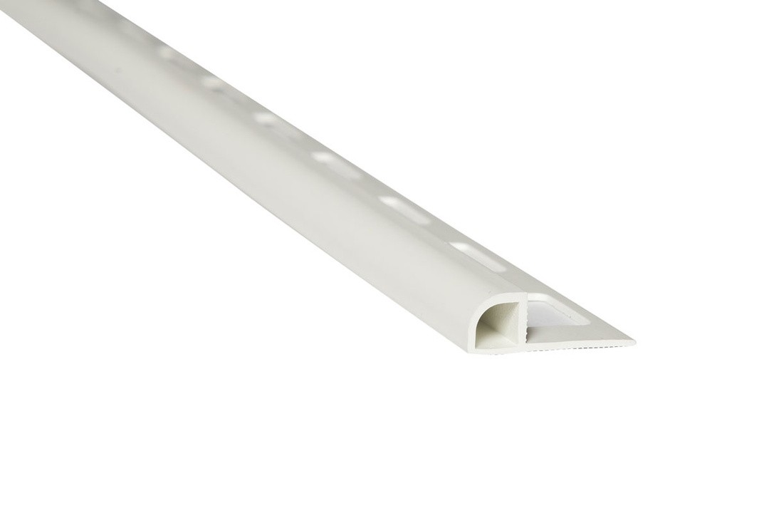 POLKROŽNA LETEV JMK PVC P PROFIL- DOL 2.70M 12.5MM BELA