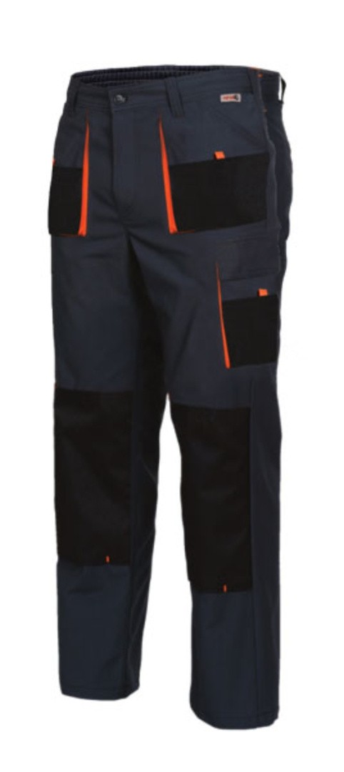 DELOVNE HLAČE KING DO PASU ŠT.3XL TEMNO SIVA - ORANŽNA MEŠANICA