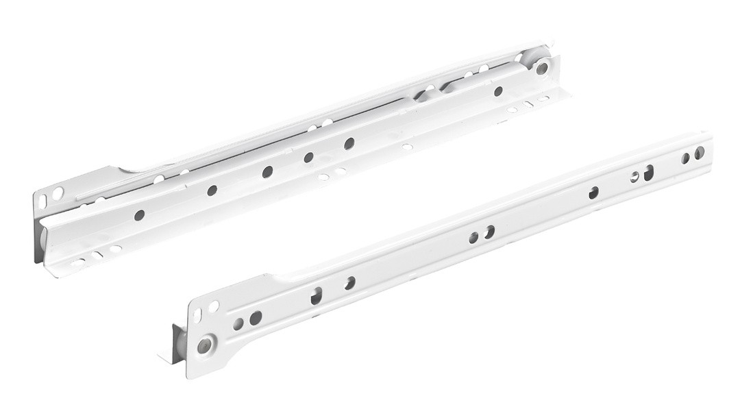 VALJČNO VODILO ZA PREDAL HETTICH DIY, 300 MM/12 KG, DELNI IZVLEK, BELA