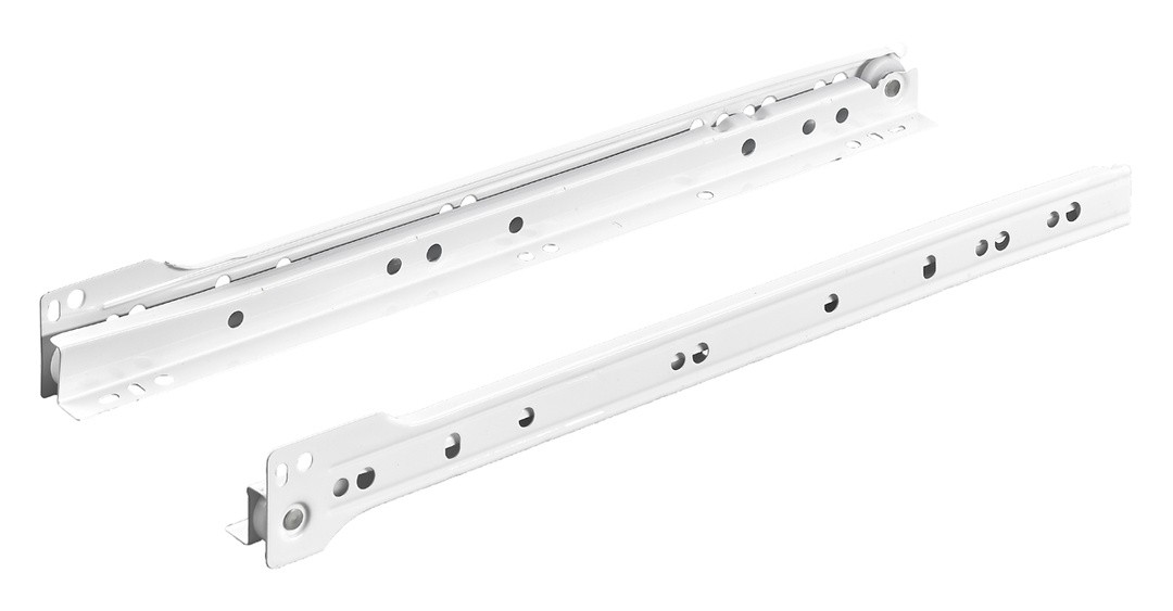 VALJČNO VODILO ZA PREDAL HETTICH DIY, 350 MM/12 KG, DELNI IZVLEK, BELA
