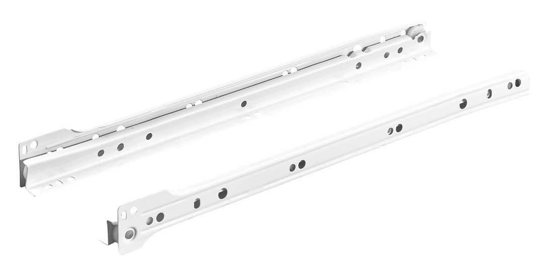 VALJČNO VODILO ZA PREDAL HETTICH DIY, 400 MM/12 KG, DELNI IZVLEK, BELA
