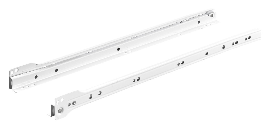 VALJČNO VODILO ZA PREDAL HETTICH DIY, 450 MM/12 KG, DELNI IZVLEK, BELA