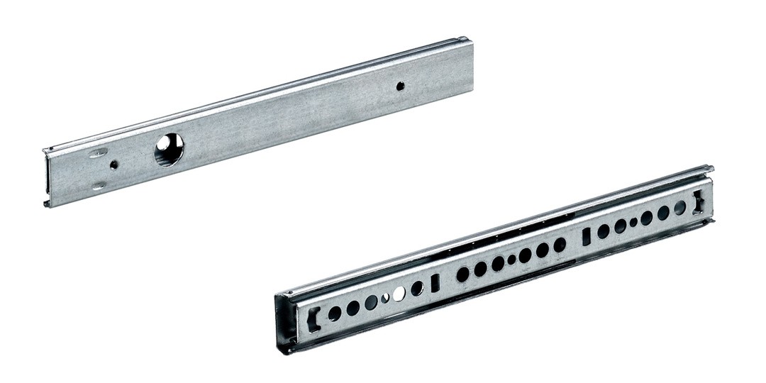 KROGLIČNO VODILO ZA PREDAL HETTICH DIY 225-350 MM, DELNI IZVLEK, UTOR PREDALA 27MM, POCINKAN