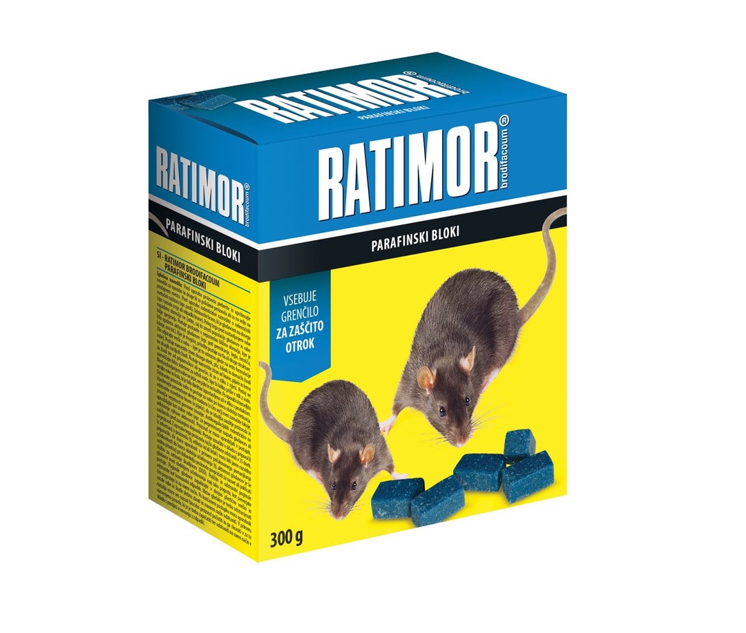 RODENTICID RATIMOR BRODI PARAFINSKI BLOKI 300G