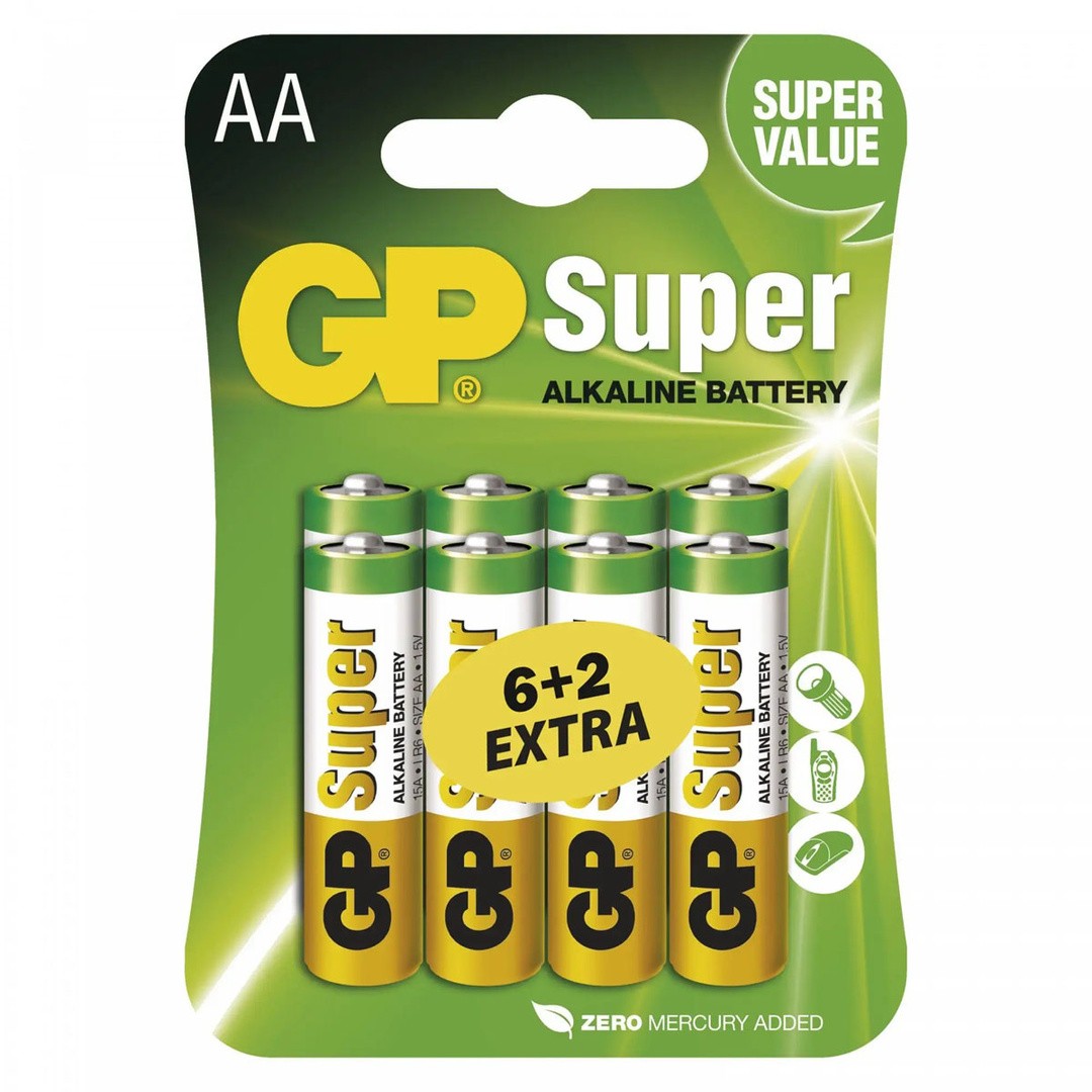 ALKALNI BATERIJSKI VLOŽEK EMOS GP SUPER LR6 6+2BL