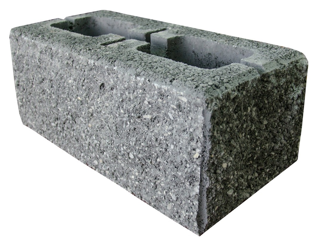 BETONSKI IZDELEK GOREC LOMLJEN ZIDAK ŠTIRISTRA. 40X20X16 CM MIX SIVO-ČRN