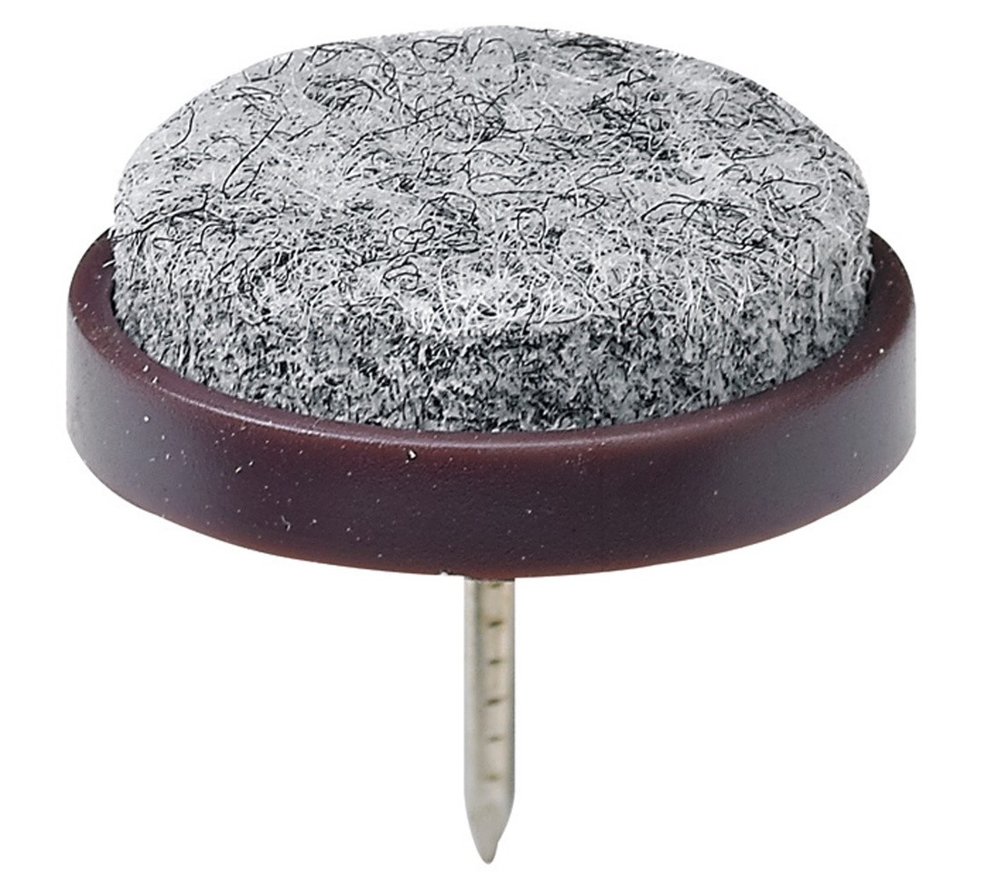 DRSNIK Z ŽEBLJIČKOM HETTICH DIY FI 24X21 MM, SINTETIČNI FILC, RJAV, V ZAVOJU JE 32 KOS