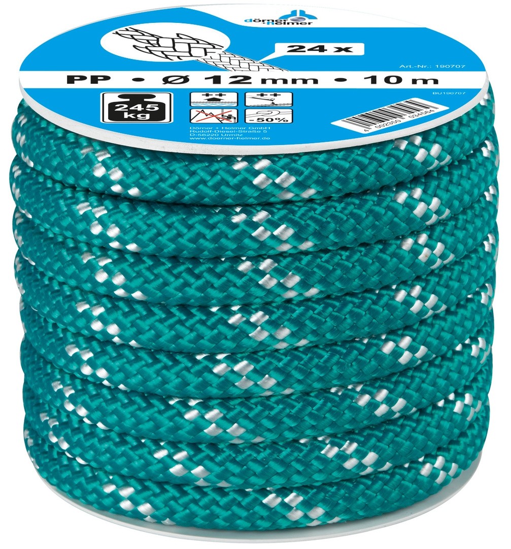 VEČNAMENSKA VRV DÖRNER + HELMER VRV POLIPROPILEN ZELENA/BELA 12 MM 10 M