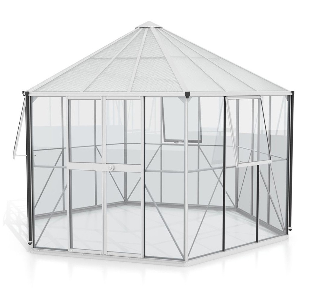 RASTLINJAK, STEKLO-V.PLOŠ VITAVIA PAVILJON HERA 9000 ESG/VP 3/6MM ALU 3.8X3.8M