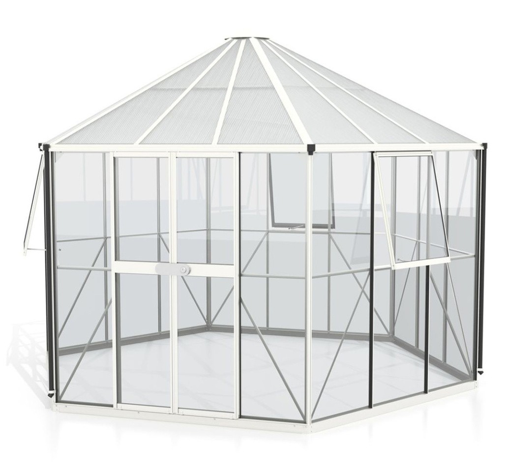 RASTLINJAK, STEKLO-V.PLOŠ VITAVIA PAVILJON HERA 9000 ESG/VP 3/6MM BELA 3.8X3.8M