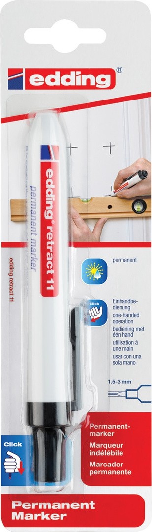 PERMANETNI MARKER EDDING S PRITISNIM MEHANIZMOM, ČRN