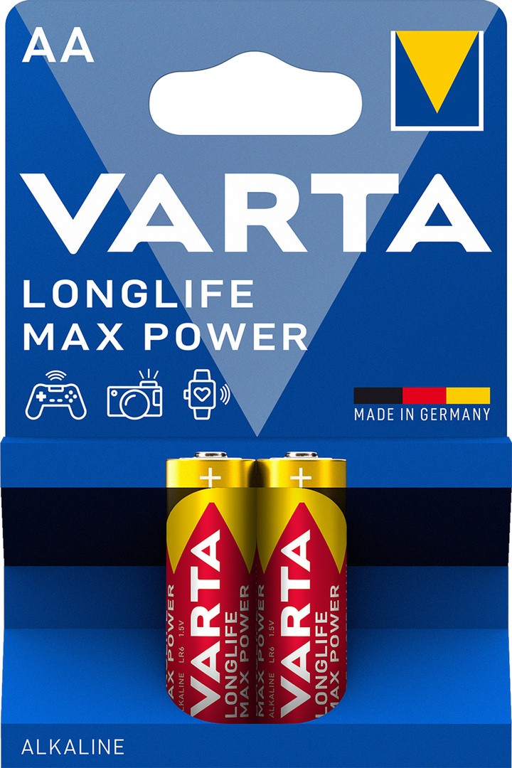 ALKALNI BATERIJSKI VLOŽEK VARTA LR06 1.5V MAX POWER 2 AA 2/1