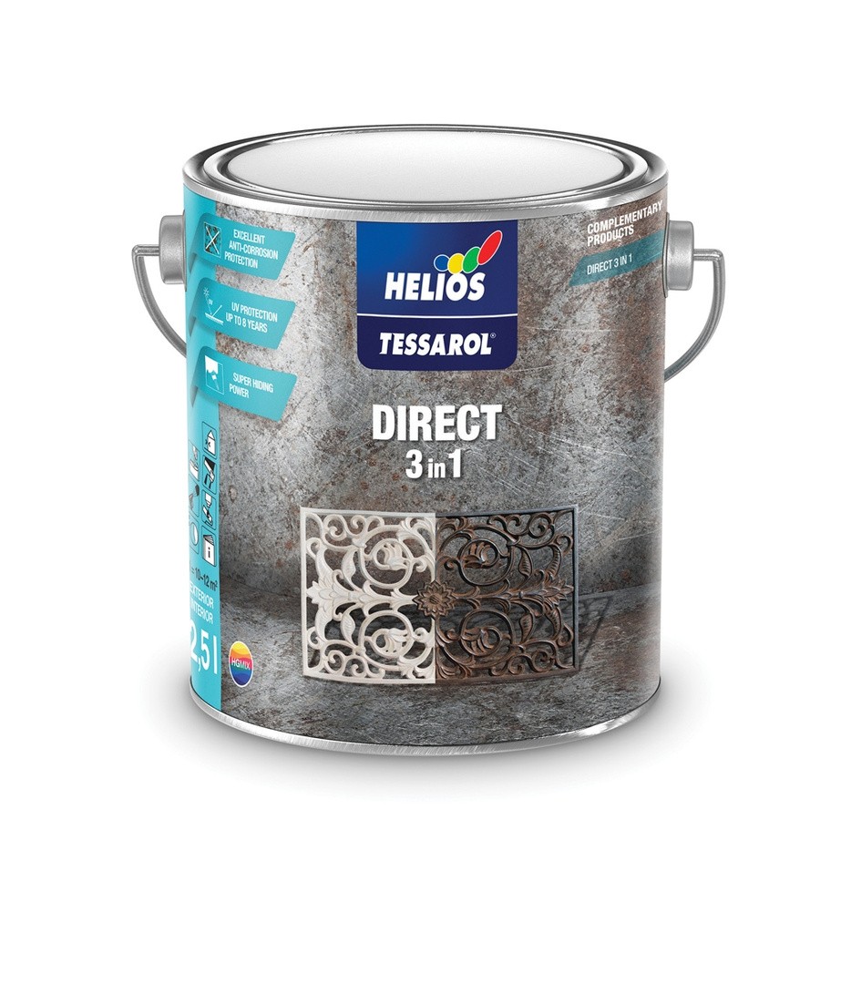 ANTIKOROZIVNI PREMAZ HELIOS TESSAROL DIRECT 3IN1 BELI 10 L