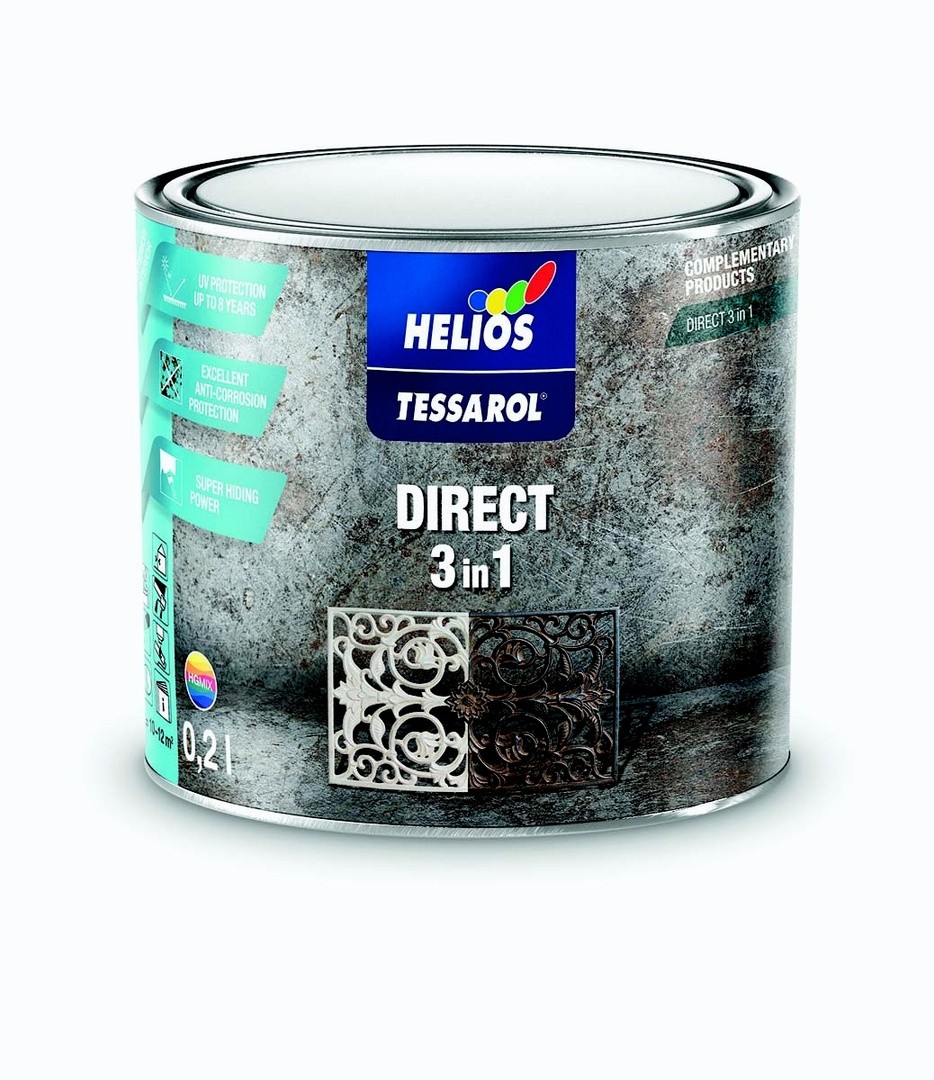 ANTIKOROZIVNI PREMAZ HELIOS TESSAROL DIRECT 3IN1 RAL 3000 RDEČI 0.2 L