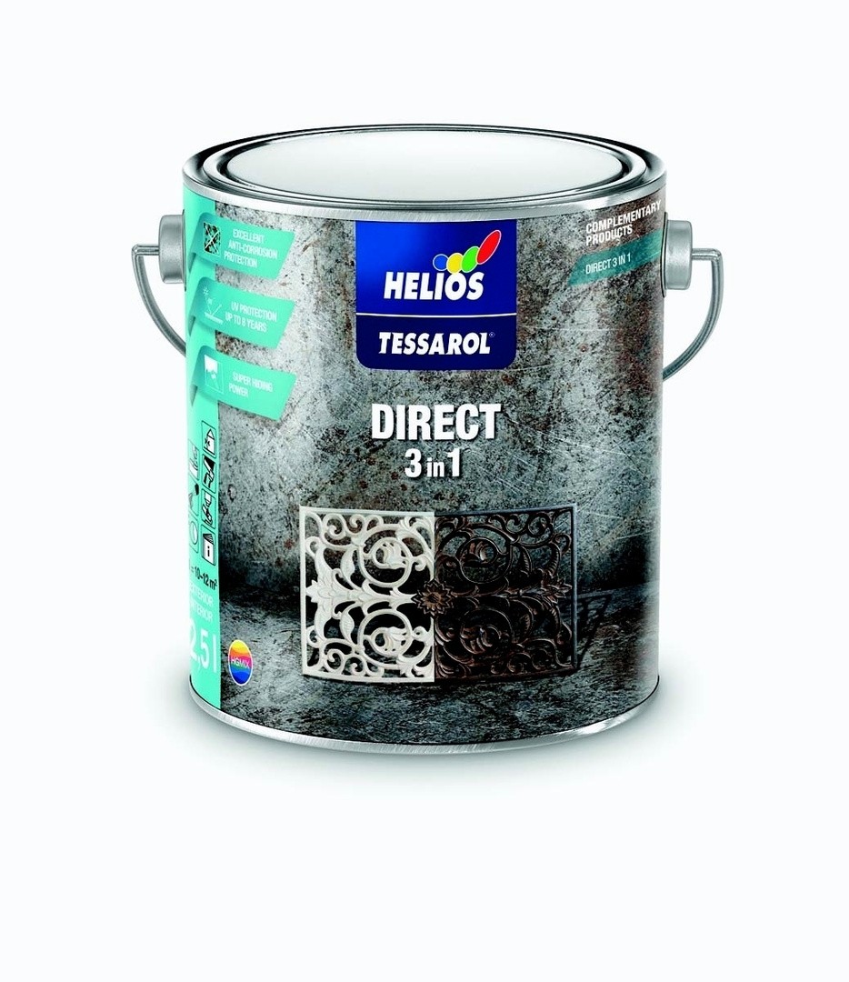 ANTIKOROZIVNI PREMAZ HELIOS TESSAROL DIRECT 3IN1 RAL 7046 SIVI 2.5 L