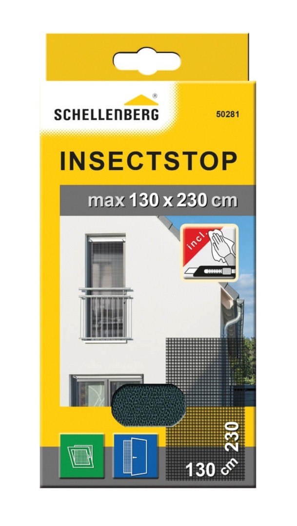 SCHELLENBERG ZAŠČITNA MREŽA PROTI INSEKTOM ZA OKNA ALI VRATA 130X230 CM ANTRACIT