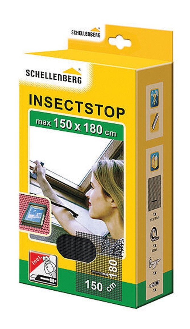 SCHELLENBERG ZAŠČITNA MREŽA PROTI INSEKTOM Z ZADRGO 150X180 CM ANTRACIT