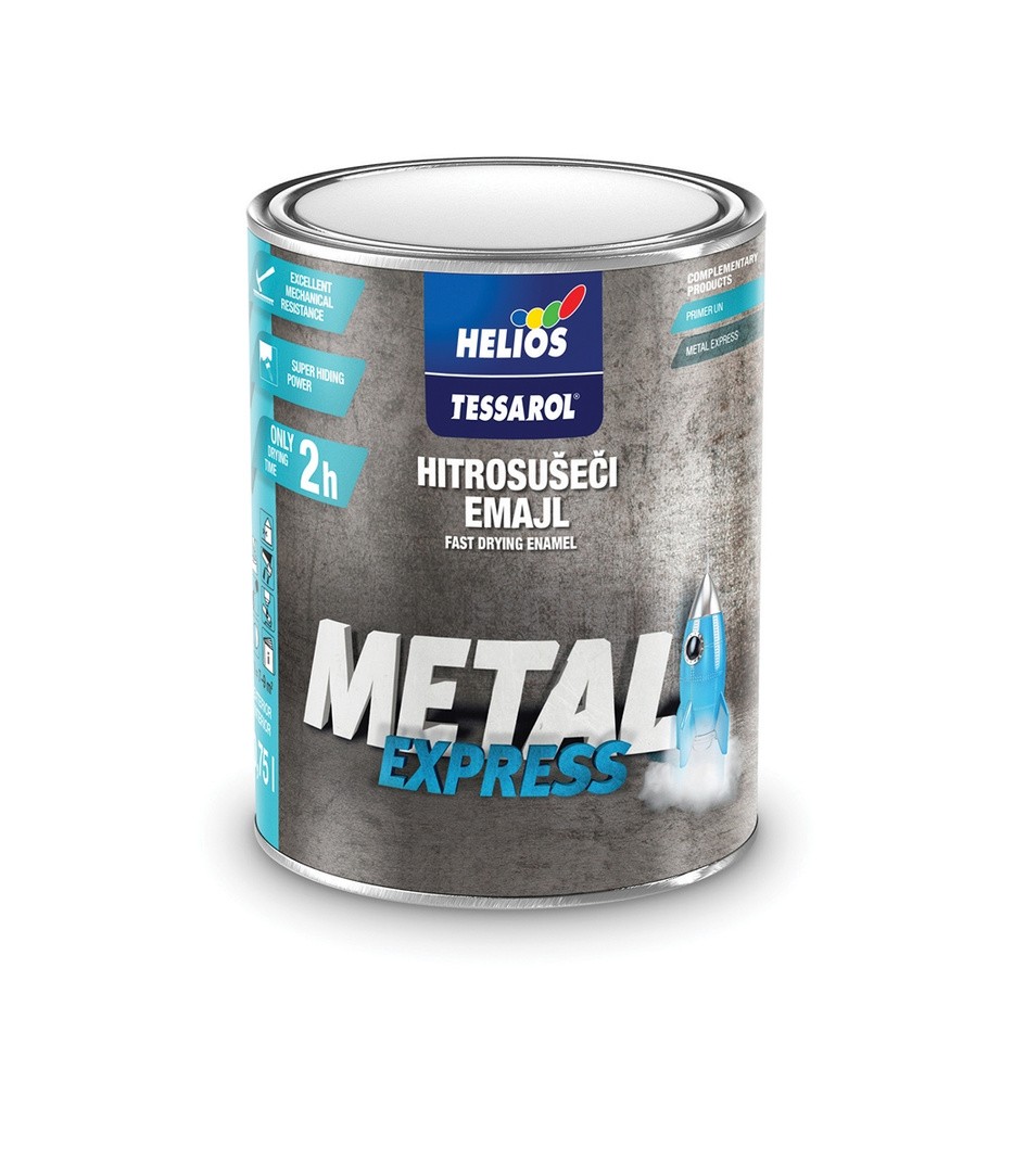 POKRIVNI PREMAZ HELIOS TESSAROL METAL EXPRES RAL 9005 0.75L ČRNA MAT