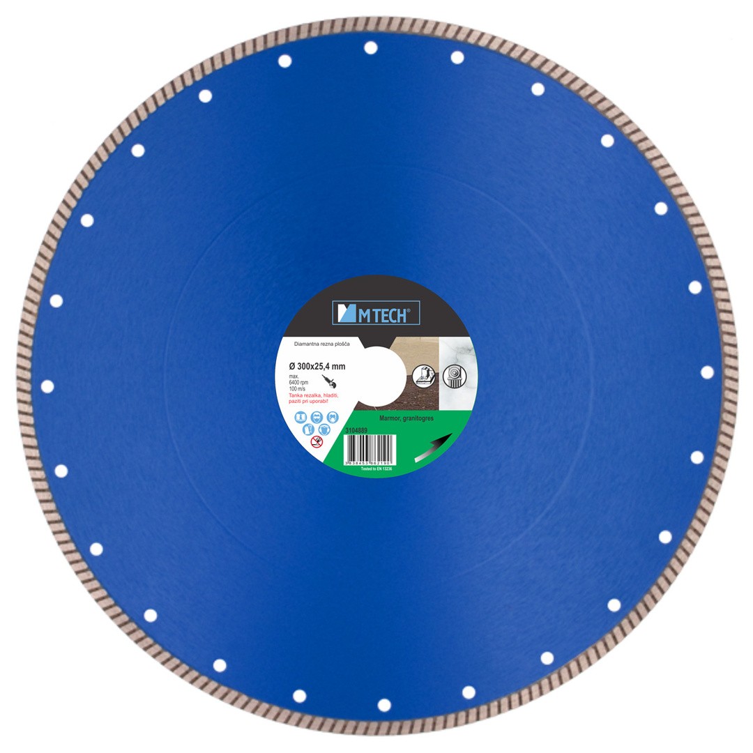 DIAMANTNA REZALNA PLOŠČA MTECH 300X25.4X7 MM EXTRA TANKA GRANITOGRES, MARMOR