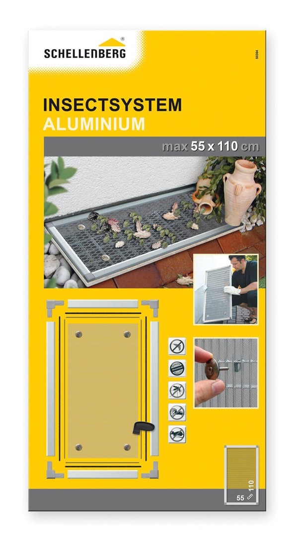 SCHELLENBERG ZAŠČITNA MREŽA ZA SVETLOBNE JAŠKE 55X110 CM, ALUMINIJ, Z OKVIRJEM