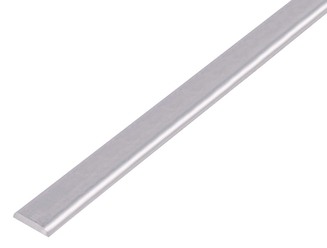 PLOSKA PALICA ALBERTS ALU, 19X4X1000 MM Z ZAOBLJENIMI ROBOVI
