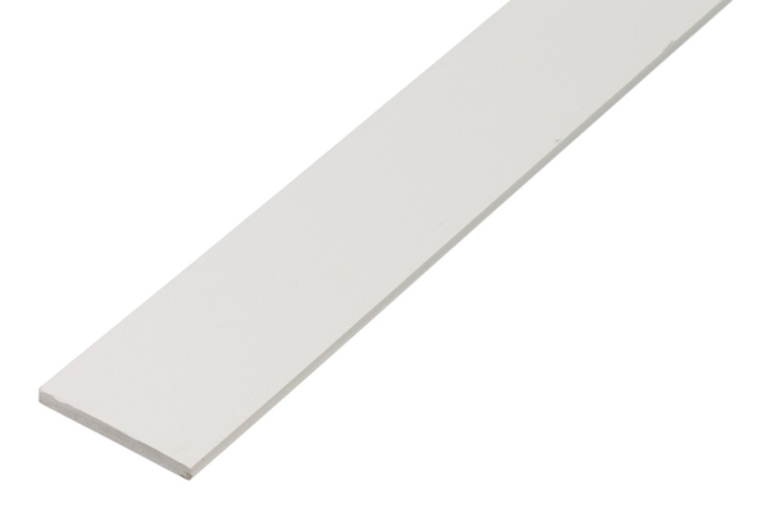 PLOSKA PALICA ALBERTS PVC, 25X2X1000 MM BELA