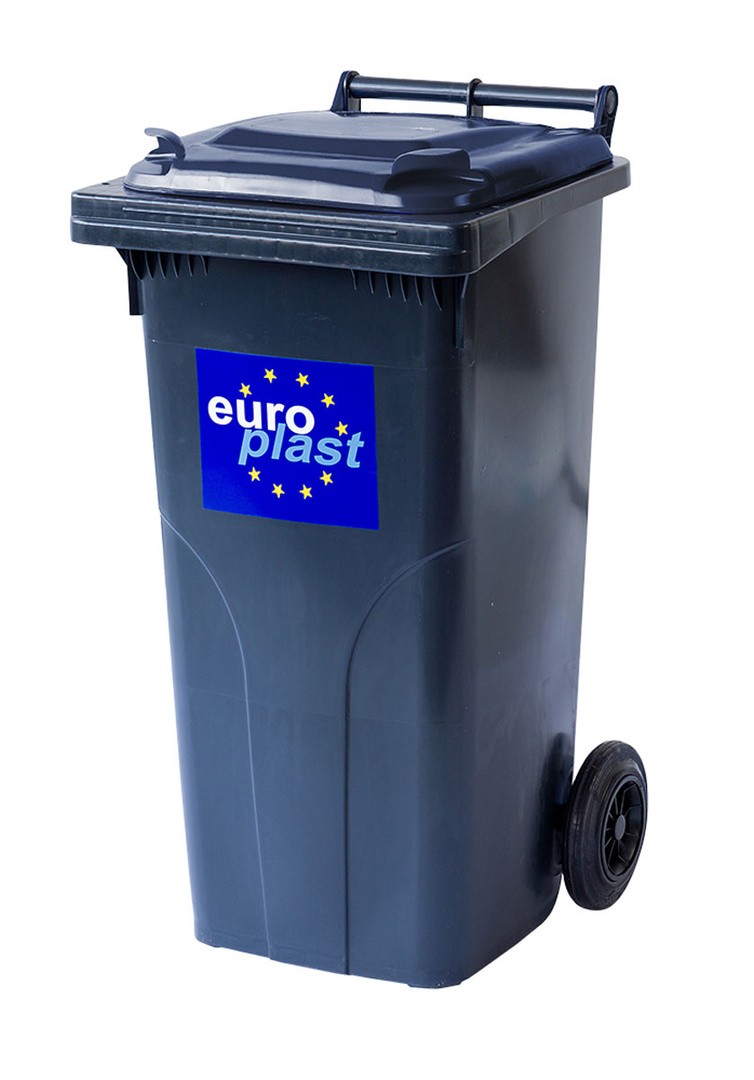 KONTEJNER - ZABOJNIK EKO LUX SMETNJAK 120 L PVC ČRN ZABOJNIK+KOLO+OS