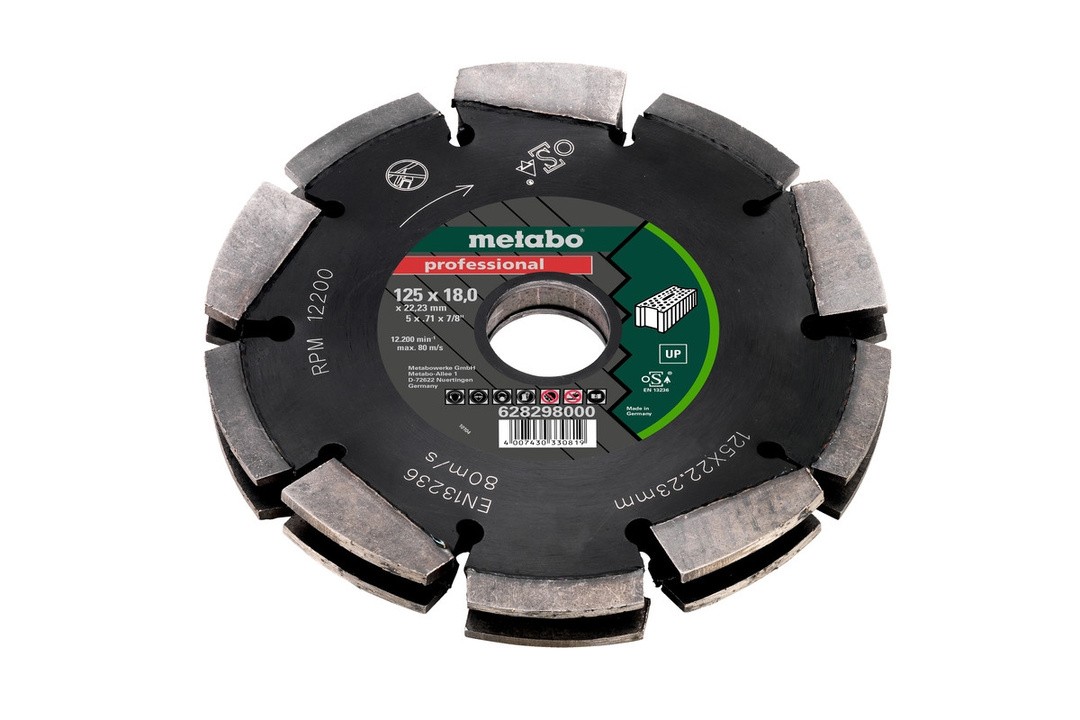 DIAMANTNA REZILNA PLOŠČA METABO, 125 X 18 X 22,23 MM, PROFESSIONAL, UP, UNIVERZALNA