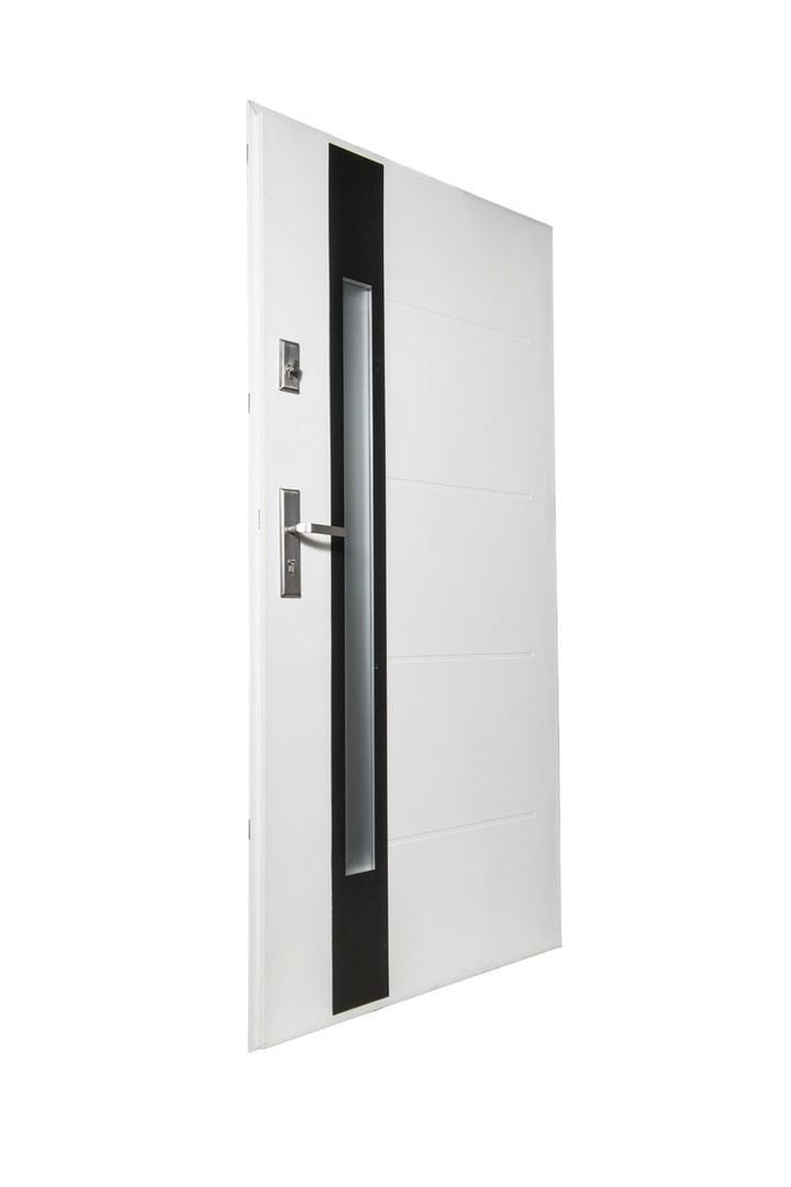 VHODNA KOVINSKA VRATA ENTERAG CASA 1000X2070 MM L UNI 6003 BELA + KLJUKA