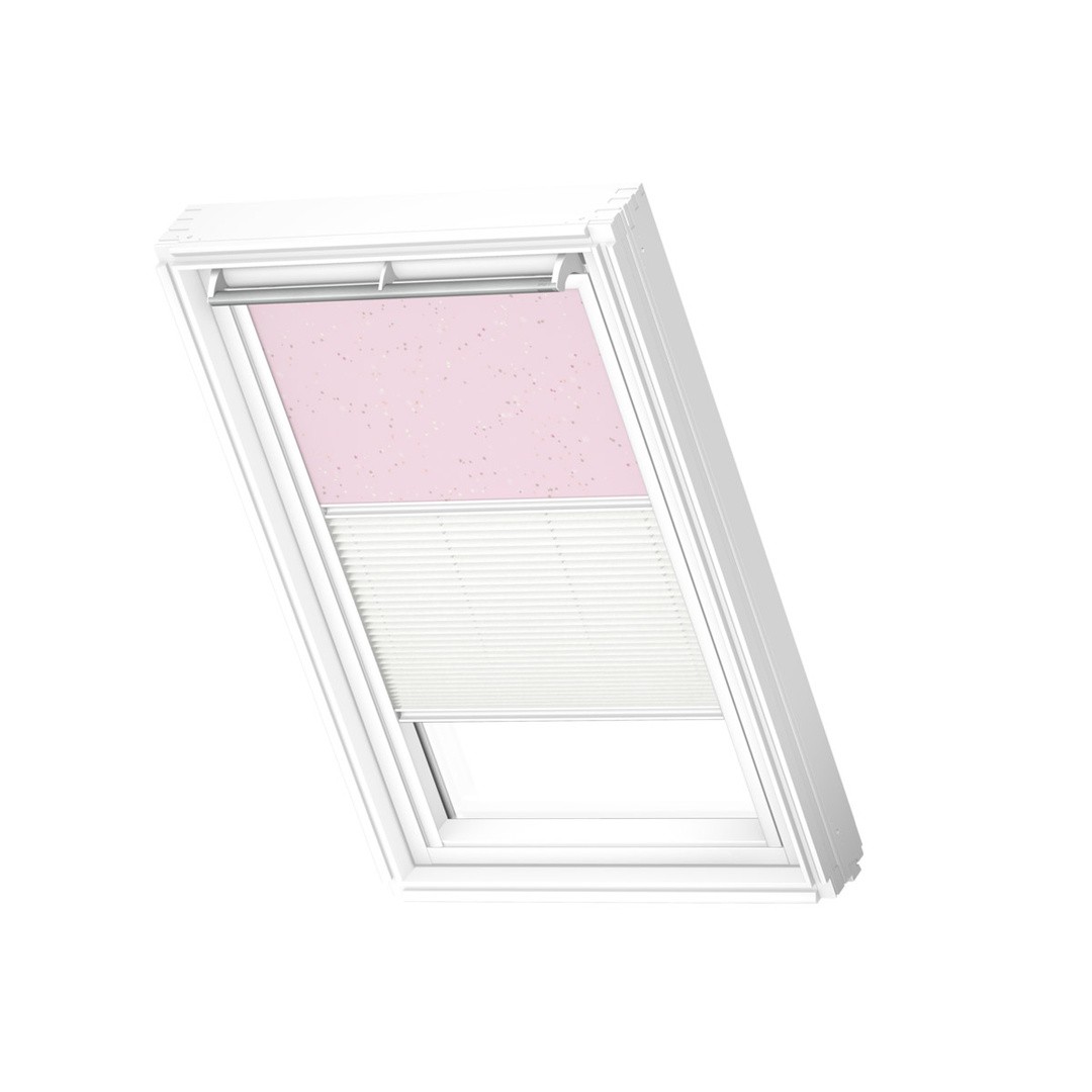SENČILO ZA STREŠNO OKNO VELUX DFD MK08 4659SWL ROZA Z ZVEZDICAMI/BELA
