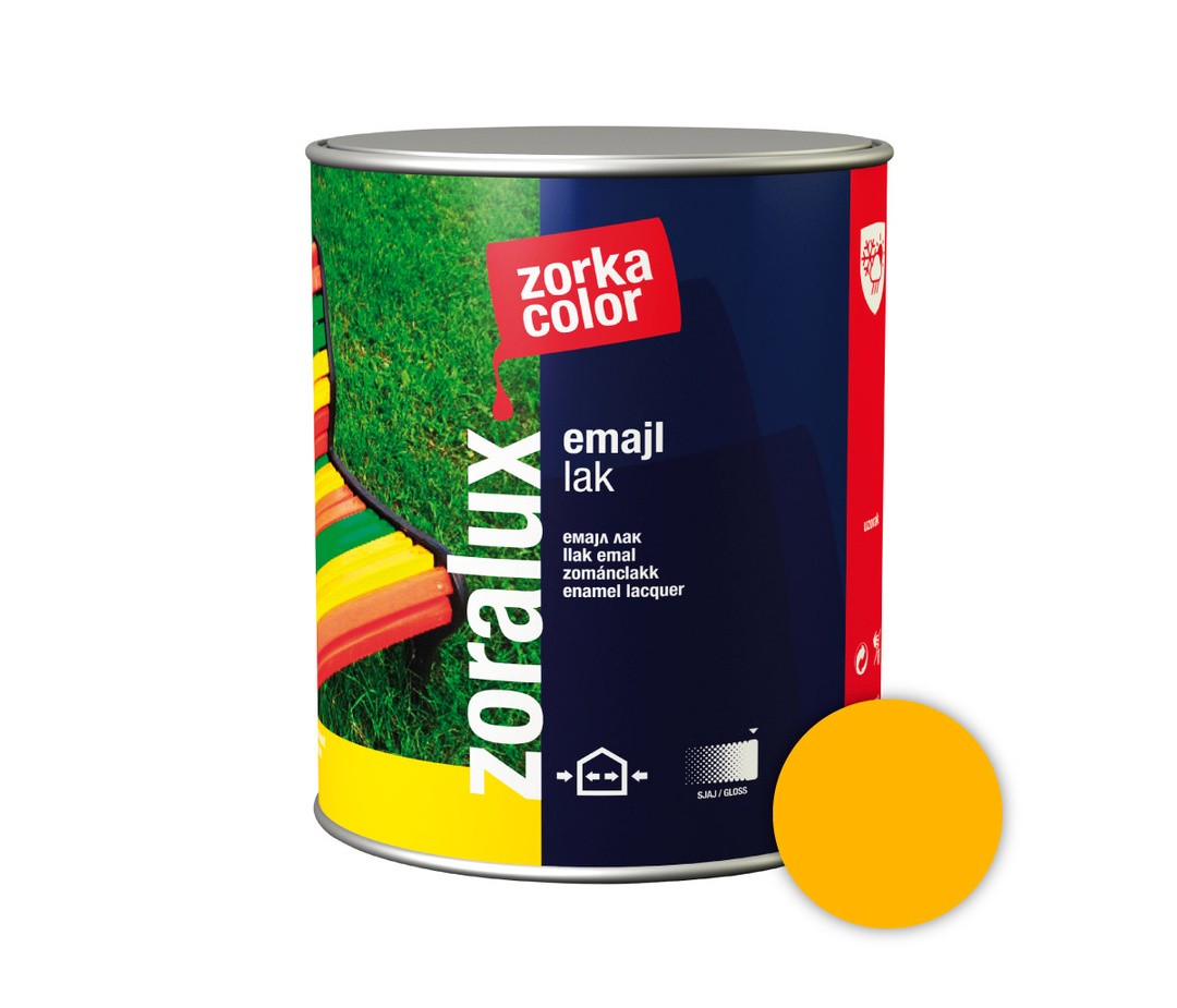 POKRIV.PREM.ZA KOV.,LES ZORKA DEKOR ZORALUX EMAJL LAK RUMENA 0.75 L 2436