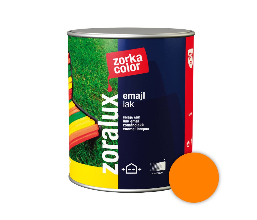 POKRIV.PREM.ZA KOV.,LES ZORKA DEKOR ZORALUX EMAJL LAK ORANŽNA 0.75 L 2438