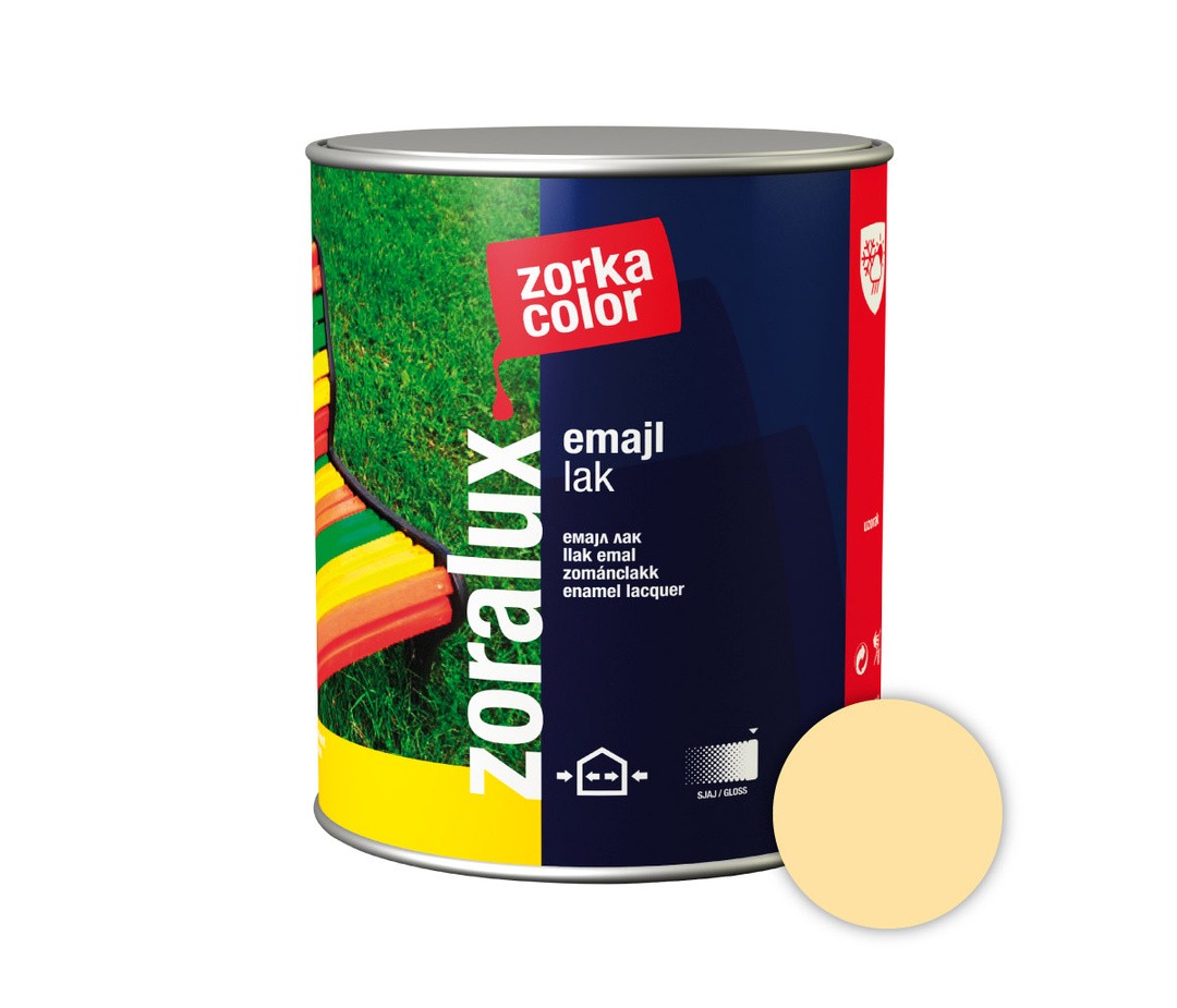 POKRIV.PREM.ZA KOV.,LES ZORKA DEKOR ZORALUX EMAJL LAK SLONOVA KOST 0.75 L 4202