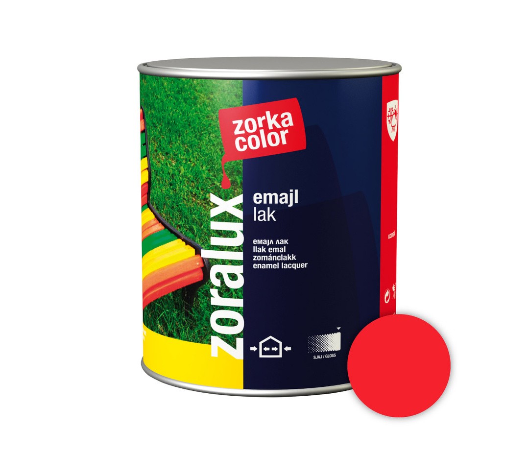 POKRIV.PREM.ZA KOV.,LES ZORKA DEKOR ZORALUX EMAJL LAK RDEČA 0.75 L 3720