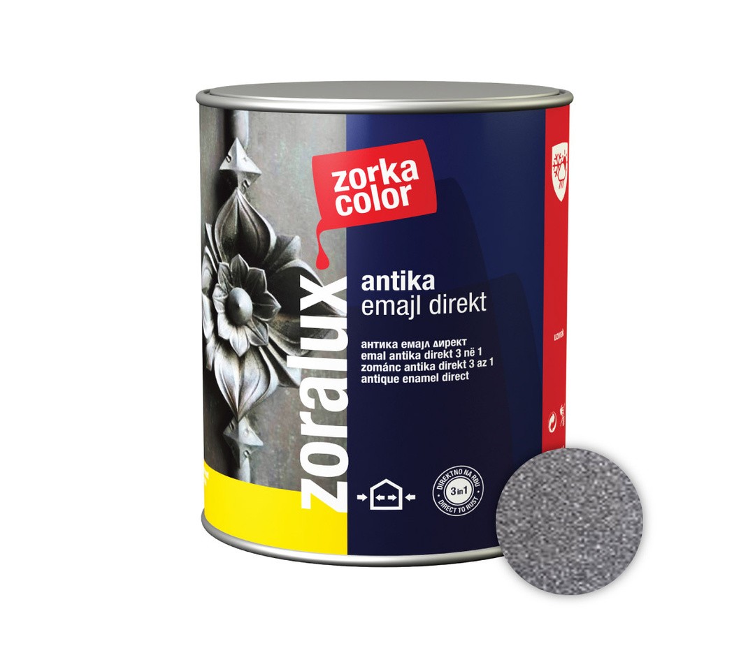 POKRIVNI PREMAZ ZORKA DEKOR ZORALUX ANTIKA EMAJL DIREKT SIVA 0.70 L 0021