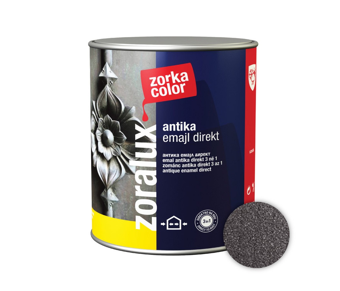 POKRIVNI PREMAZ ZORKA DEKOR ZORALUX ANTIKA EMAJL DIREKT ČRNA 0.7 L 0022