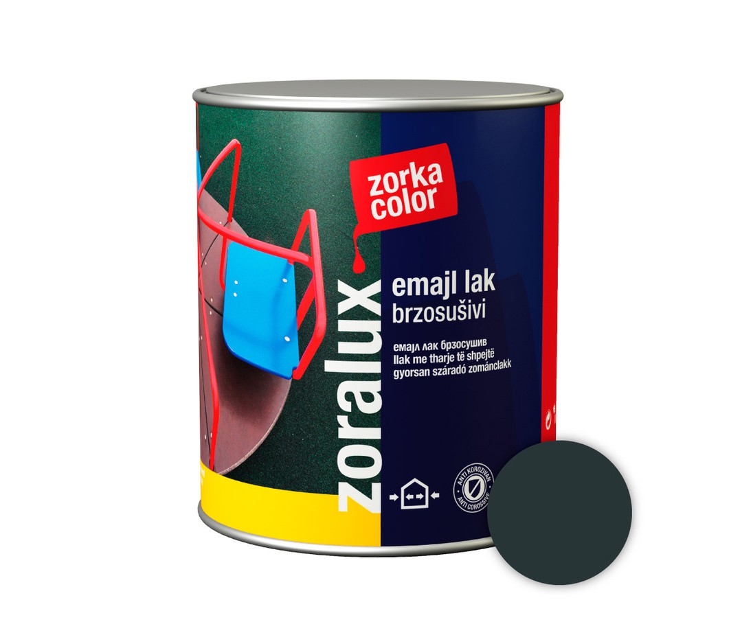 POKRIV.PREM.ZA KOV.,LES ZORKA DEKOR ZORALUX EMAJL LAK ČRNA 0.75 L 7508 HITROSUŠEČI