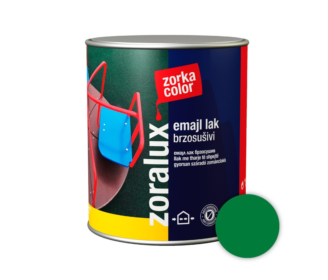 POKRIV.PREM.ZA KOV.,LES ZORKA DEKOR ZORALUX EMAJL LAK ZELENA 0.75 L 5143 HITROSUŠEČI