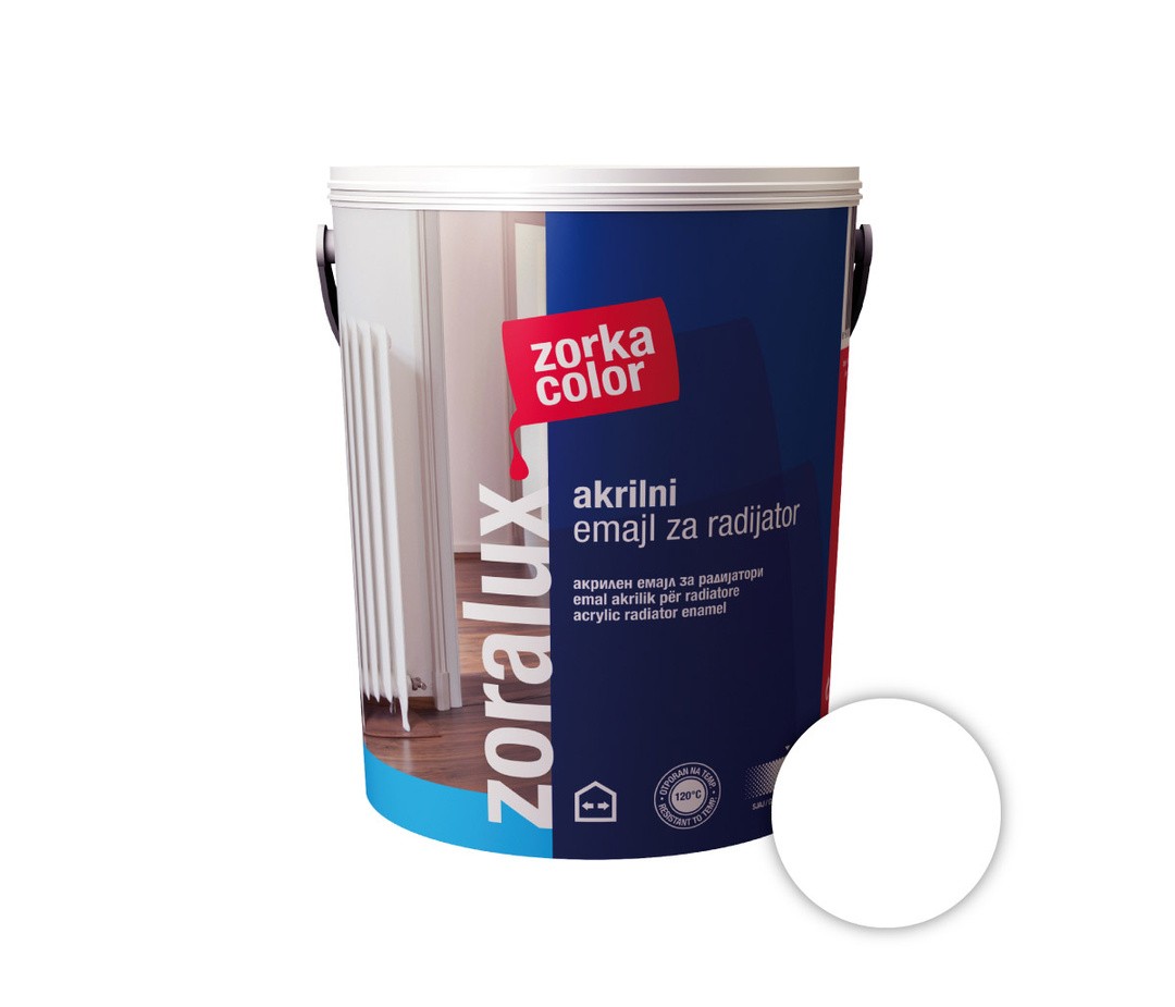 POKRIVNI PREMAZ ZORKA DEKOR ZORALUX AKRILNI EMAJL LAK RADIATOR BELA 0.7 L 9016
